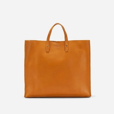 Merkato Rust Brown Shopper Leather Tote Bag