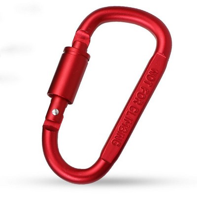 Heavy Duty Aluminum Alloy D Shaped Carabiner W/ Spring Loaded Gate