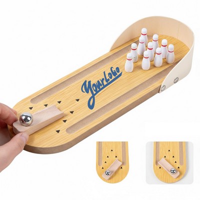 Mini Wooden Desktop Bowling Game Set