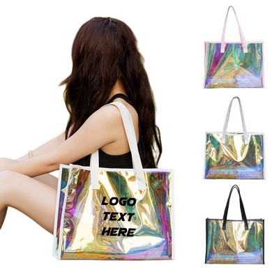 Clear Iridescent PVC Tote Bag