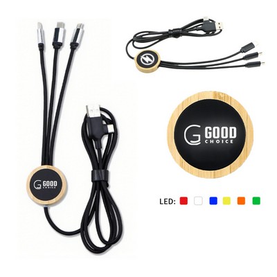 Rapid Nylon Braided Bamboo 3-in-1 Charging Cable