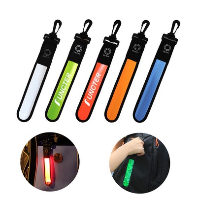 PVC LED Reflective Strip Backpack Pendants Safety Strap for Night Riding, Hiking, Jogging