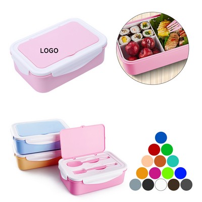 Lunch Bento Boxes With Built-In Utensil Set