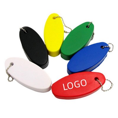 Oval Shaped Foam Stress Reliever Floating Keychain