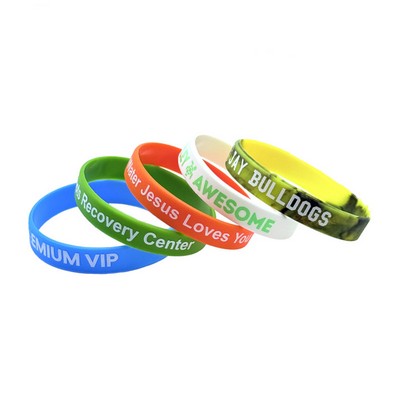 8" Custom Elastic Sports Silicone Wristbands