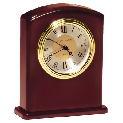High Gloss Rosewood Finish Clock, w/ Plate - CLK76