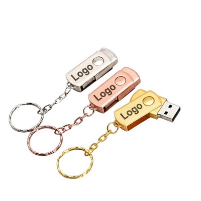 4GB Swivel Metal USB 2.0 Flash Drive with Keychain