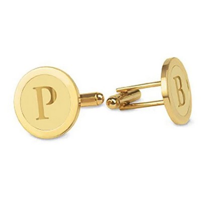 Monogram Gold Block Cufflinks