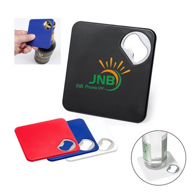 Square Bottle Opener Coaster