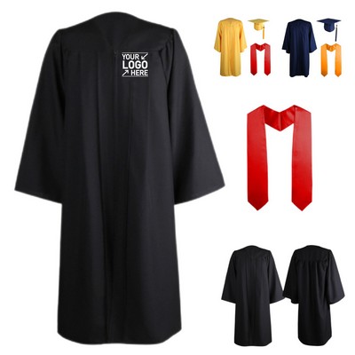 Graduation Gown Set with Cap & Satin Stole