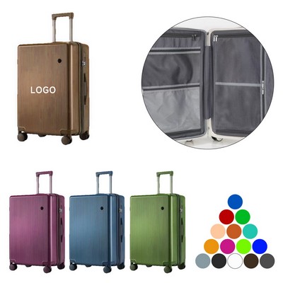 Large Capacity Leather Trolley Suitcase