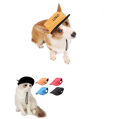 Dog Baseball Cap with Ear Holes