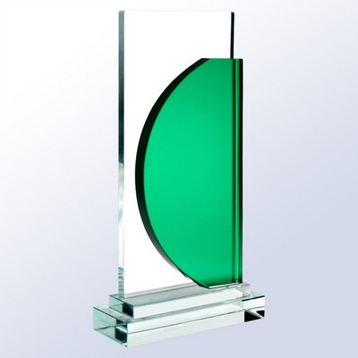 Half Moon Bay Glass Award, Green, 9 1/2"H