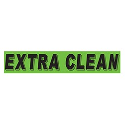 "EXTRA CLEAN" Green/Black Rectangle Slogan Vinyl Sticker