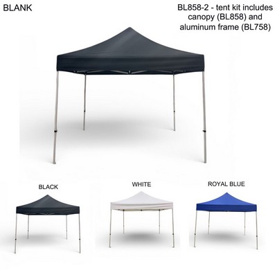 10' Tent Kit, Heavy duty Canopy and Aluminum Frame, Blank only.