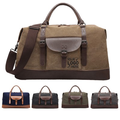 Canvas Travel Duffel Bag with Shoulder Strap