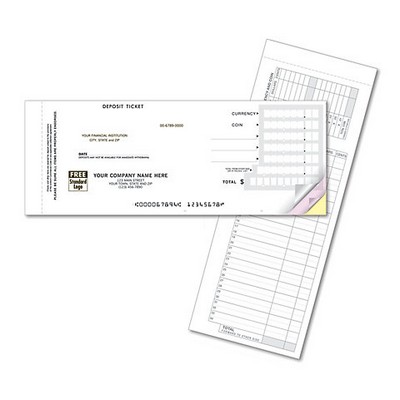 Deposit Ticket Forms - Booked, Quick Entry Format (3-Part)