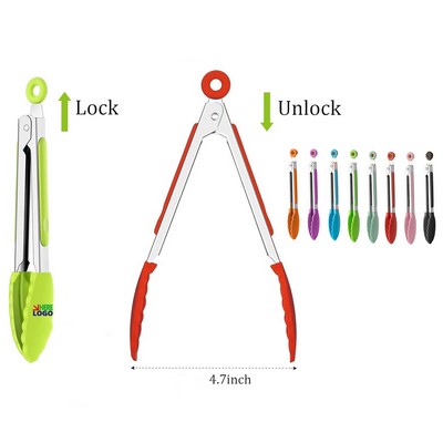 7" Mini Silicone Tongs