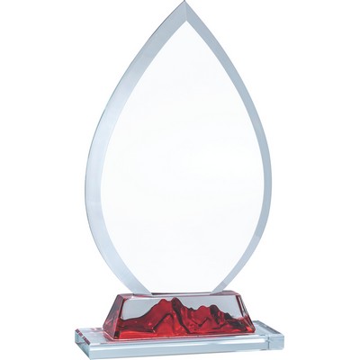 Mountain Crest Crystal Award, Red, 10"