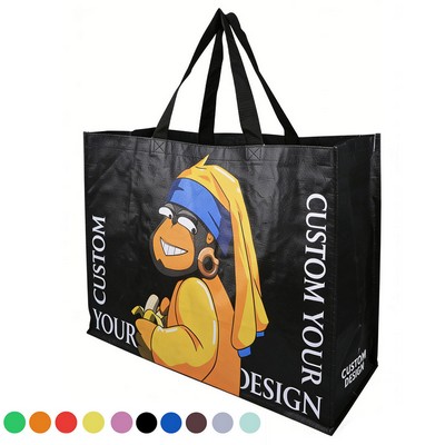 Custom Large Size Premium Quality Recycled 130 GSM Full Color Laminated Woven Bag