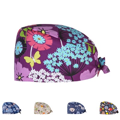 Full Color Adjustable Nurse Scrub Cap