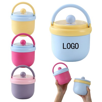 304 Stainless Steel Insulated Breakfast Cup With Spoon & Lid