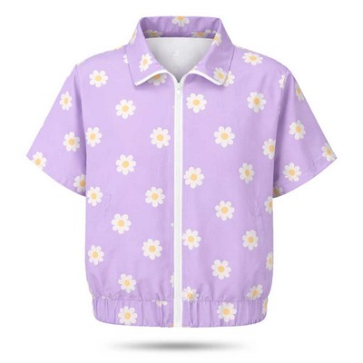 Custom Sublimated Retro Full Zip Short Sleeve Jacket