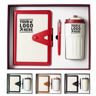 3-in-1 Two-Tone Leather & Tumbler Office Gift Set