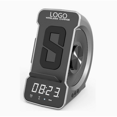 Wireless Charging Clock Alarm Clock Bluetooth Speaker Home Phone Holder