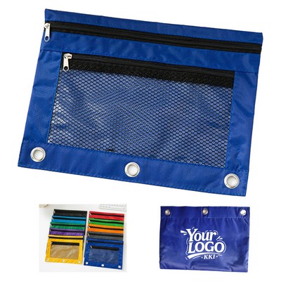 3-Hole Zipper Pencil Pouch