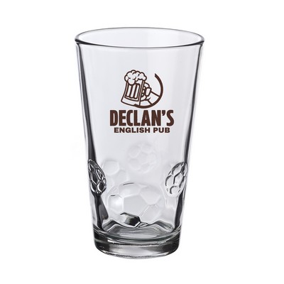 16 oz. Soccer Bottomed Pint Glass (1 Color Imprint)