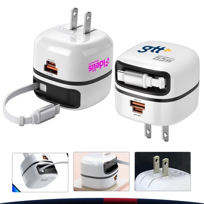 Zolte 65W Retractable Cable GaN Fast Wall Charger