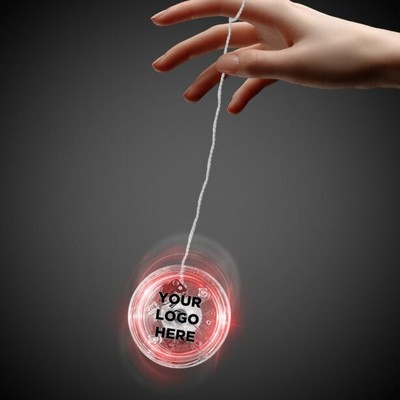 2" Pad Printed Light-Up Clear Yo-Yo w/Red LED