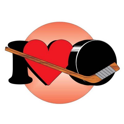 I Love Hockey Acrylic Coaster w/Felt Back