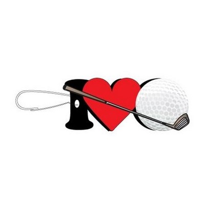 I Love Golf Zipper Pull