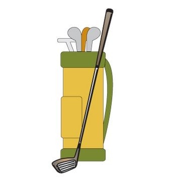 Golf Bag Magnet w/ Full Magnetic Back (3 Square Inch)