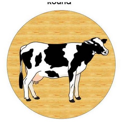 Cow Round Badge w/Bar Pin (2½" Diameter)