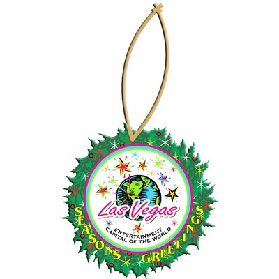 Las Vegas Chip Wreath Ornament w/ Clear Mirror Back (4 Square Inch)