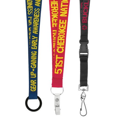3/4" Woven Text Lanyard (QuickShip) 35-42 Days