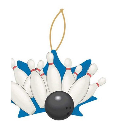 Bowling Strike Promotional Ornament w/ Black Back (6 Square Inch)