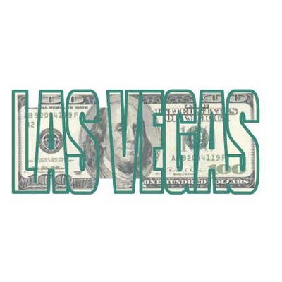 Las Vegas Block Letter Hundred Dollar Bill Maxi Magnet (6 Square Inch)