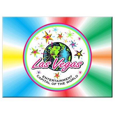 Las Vegas Entertainment Capital Rectangle Badge w/ Bar Pin (2 1/2"x3 1/2")
