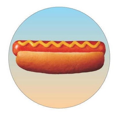 Hotdog Round Metal Photo Magnet (2 1/2")