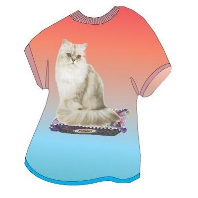 Persian Cat T-Shirt Acrylic Coaster w/Felt Back
