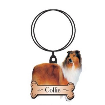 Collie Dog Dog Keychain w/Mirrored Back (2 Square Inch)