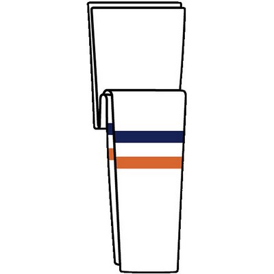 Long Island Pro Series White Home Socks w/Blue & Orange Stripes