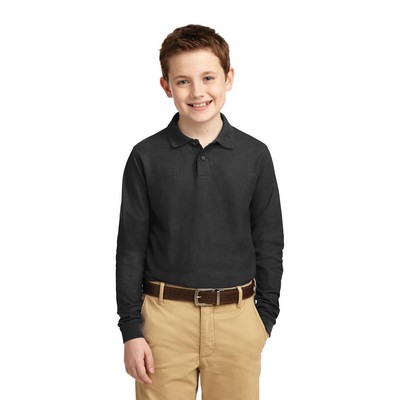 Port Authority® Youth Long Sleeve Silk Touch™ Polo.
