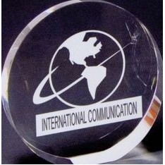 Crystal Round Award (6"x1-9/16")