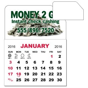 1-Month Magnet Mini Calendar Pad w/Angled Corner