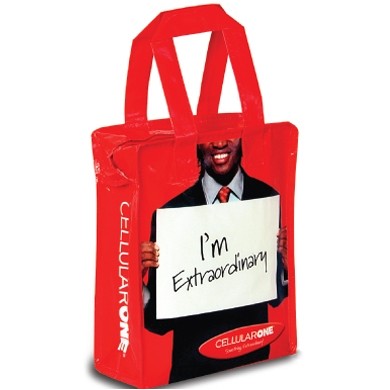Laminated Woven Polypropylene Muscle Tote Bag (10"x5"x13")